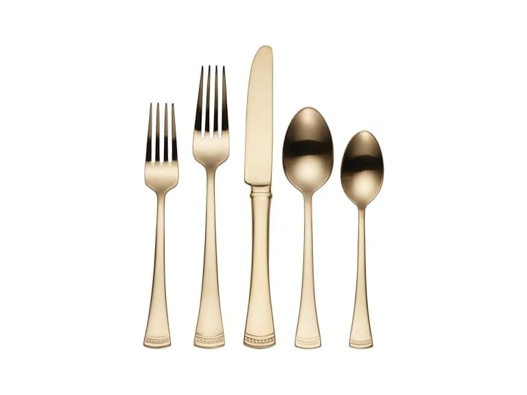 Lenox Silverware Set For 12, Portola Gold (Open Box) - Image 1