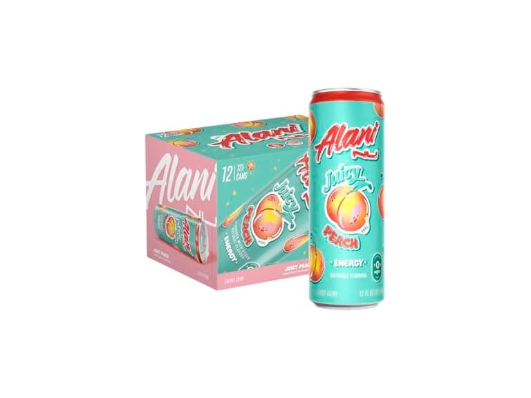 (12 Pk) Alani Nu JUICY PEACH Sugar Free, Low Cal - Image 1