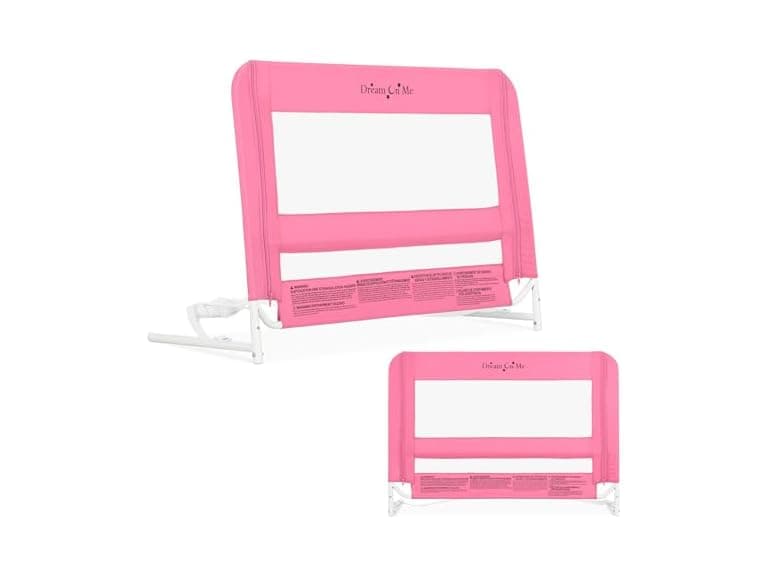 Dream On Me Mesh Bed Rail, Pink - Image 1