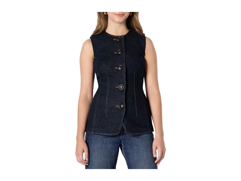 Amazon Essentials Womens Button-Down Denim Vest - Image 1