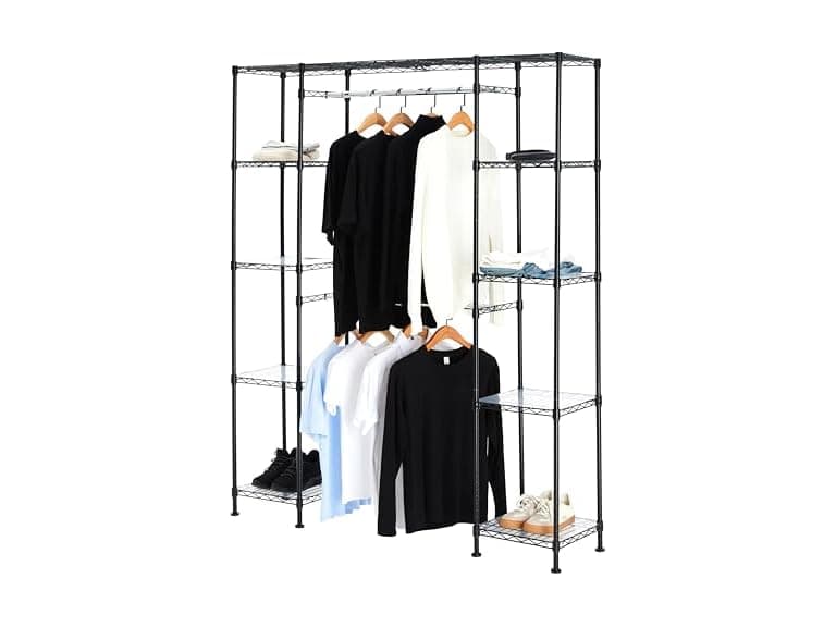Amazon Basics Expandable Metal Hanging Closet Organizer System  - Image 1