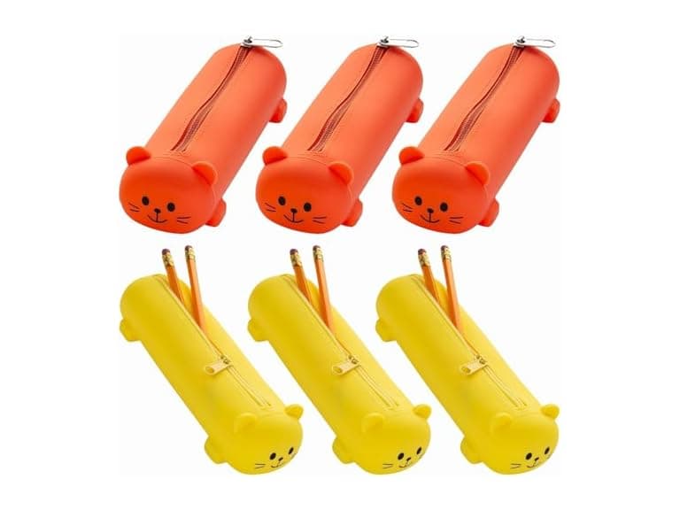 Fun Express 7 3/4" x 2 1/2" Silicone Pencil Cases - 6 Pc - Image 1
