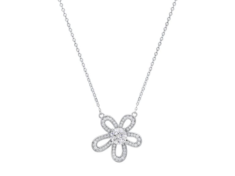 Moissanite Diamond Flower Necklace - Image 1