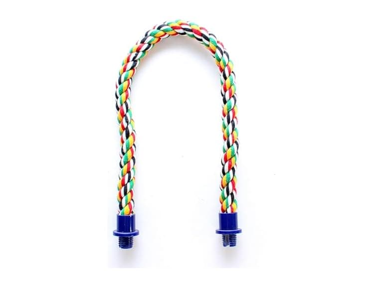 PENN-PLAX Bird Life Multicolored and Flexible Rope Perch - Image 1