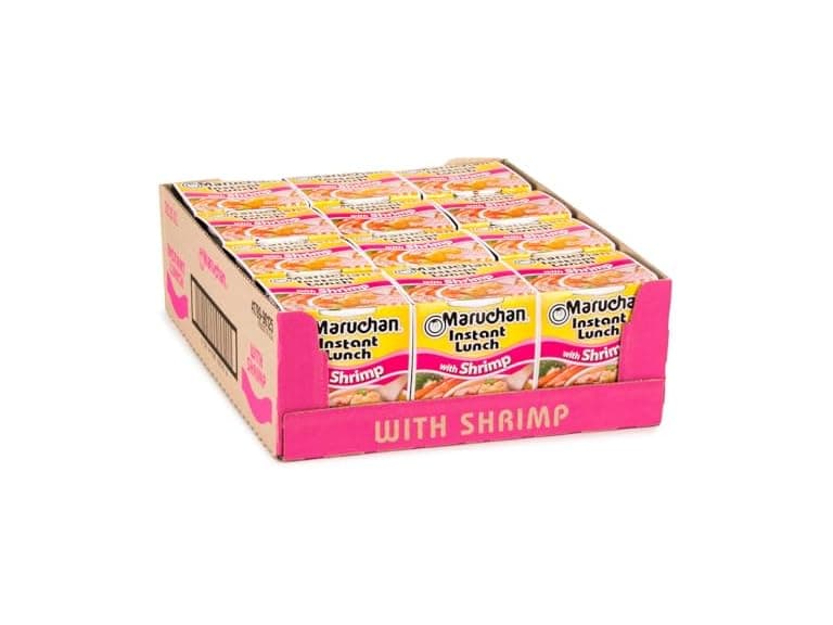 12PK Maruchan Instant Lunch Ramen Noodles, Shrimp - Image 1