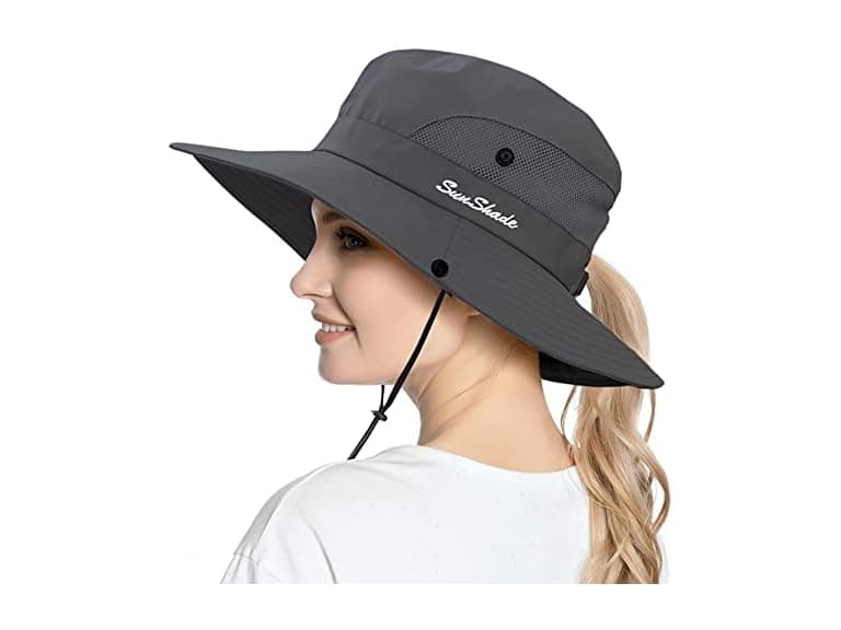 Quebear Women (OS) Ponytail Sun Hat Outdoor UV Cap - Image 1