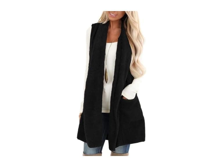 ReachMe Women (XL) Sherpa Vest Open Front Cardigan - Image 1