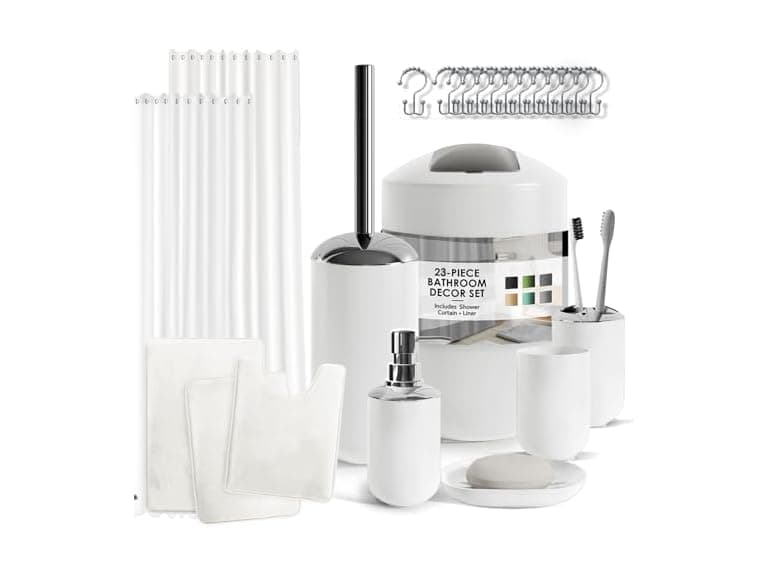 Clara Clark White Bathroom Set - Image 1