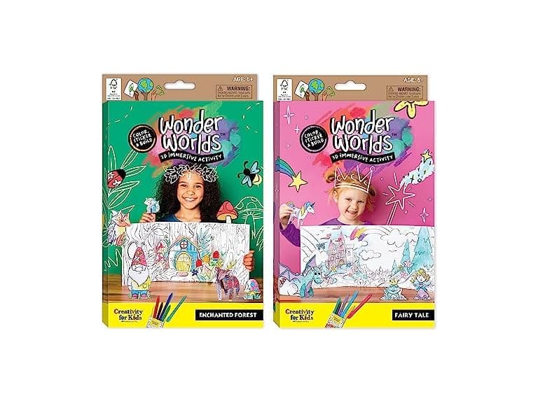 Creativity for Kids Wonder Worlds 3D Coloring Kit - Image 1