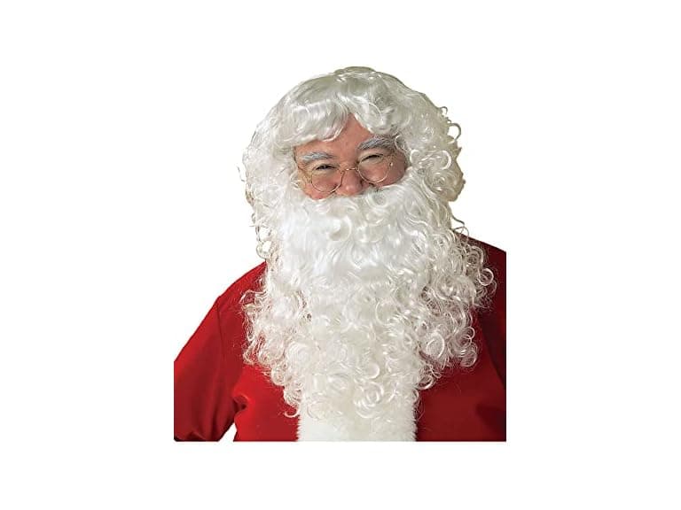 Mens Santa Claus Economy Beard Wig Set - Image 1