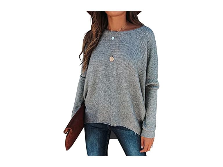 Caracilia Women Boat Neck Batwing Long Sleeve Tops - Image 1