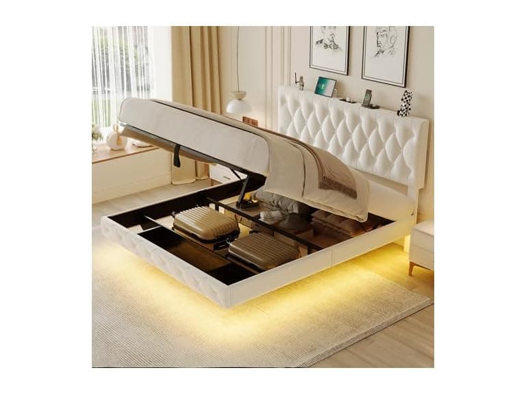 Lift Up Storage Bed Full LED Charging - Image 1