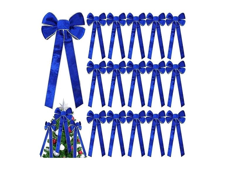 16 Pcs Large Christmas Wreath Bows  - Image 1
