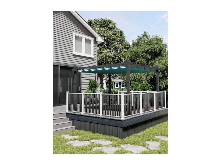 KYBOLT 10x13 Ft Aluminum Pergola with Retractable Canopy - Image 1