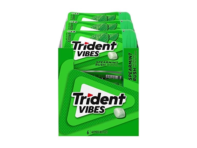 6PK Trident Vibes Spearmint Rush Sugar-Free Gum - Image 1