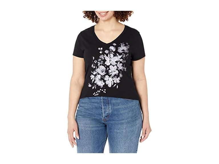 Hanes Women (S) Short Tee Beach Floral Cascade - Image 1