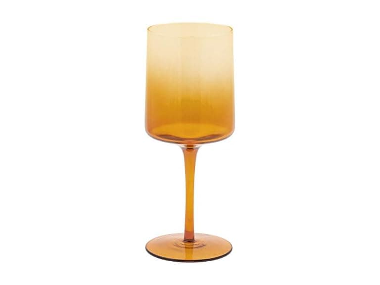 KARMA GIFTS MID CENTURY WINE GLASS AMBER OMBRE - Image 1