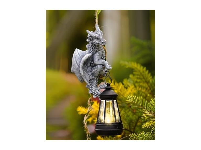 Dragon Garden Statue w/ Lantern 23.6 - Image 1