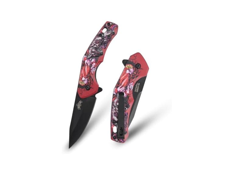 MASTER USA Folding Knife 8.22" Red - Image 1