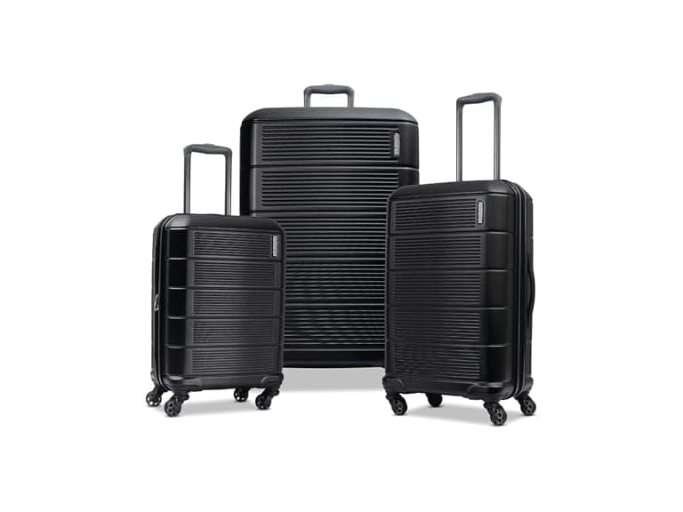 American Tourister Stratum 2.0 Hardside Jet Black | 3PC (CO/MED/LG) - Image 1