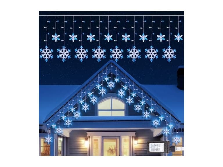 Minetom Christmas Snowflake Lights - 13ft - Image 1