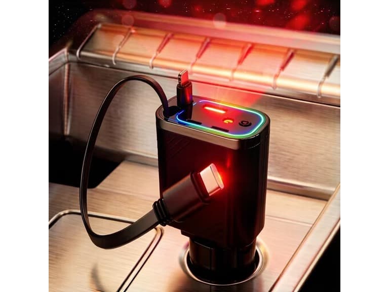 5 in1 Retractable Car Charger - Image 1