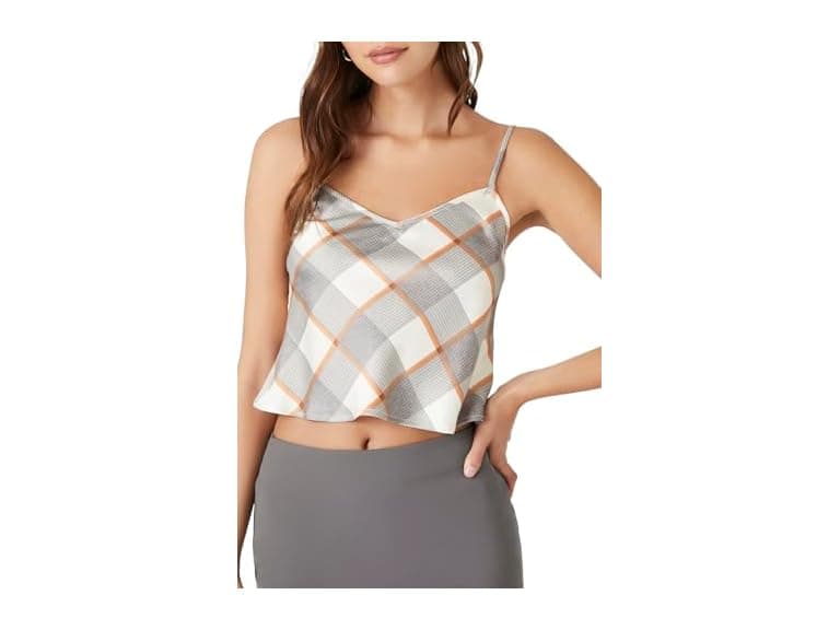 Forever 21  (XL) Satin Cropped Cami Vanilla - Image 1