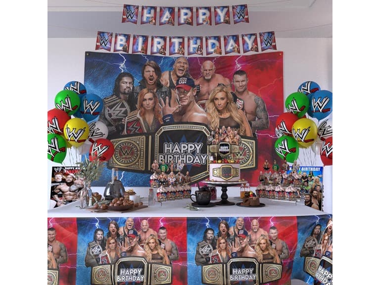 48Pc Wrestling Birthday Party Supplies - Image 1