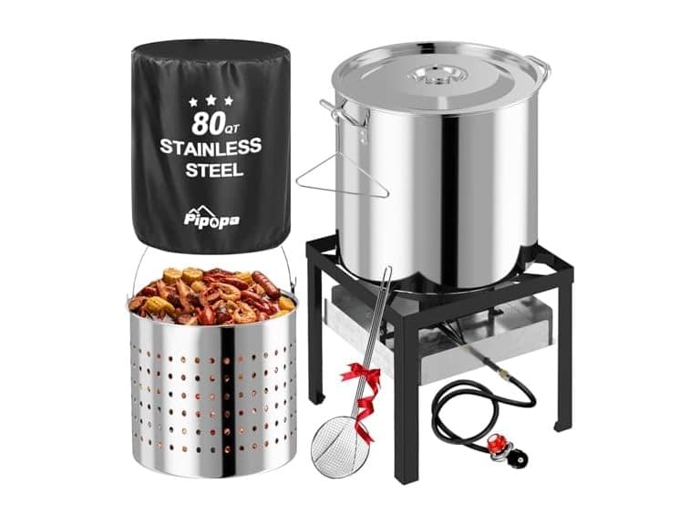 80QT Stainless Steel Crawfish Boiler | Seafood Boiling Kit - Image 1