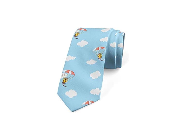 Ambesonne (3.7") Necktie Funny Monkey Parachutes - Image 1