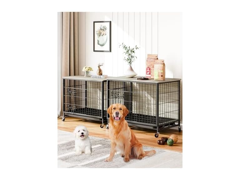 GAOMON 38.6" Double-Doors Dog Kennel - Image 1