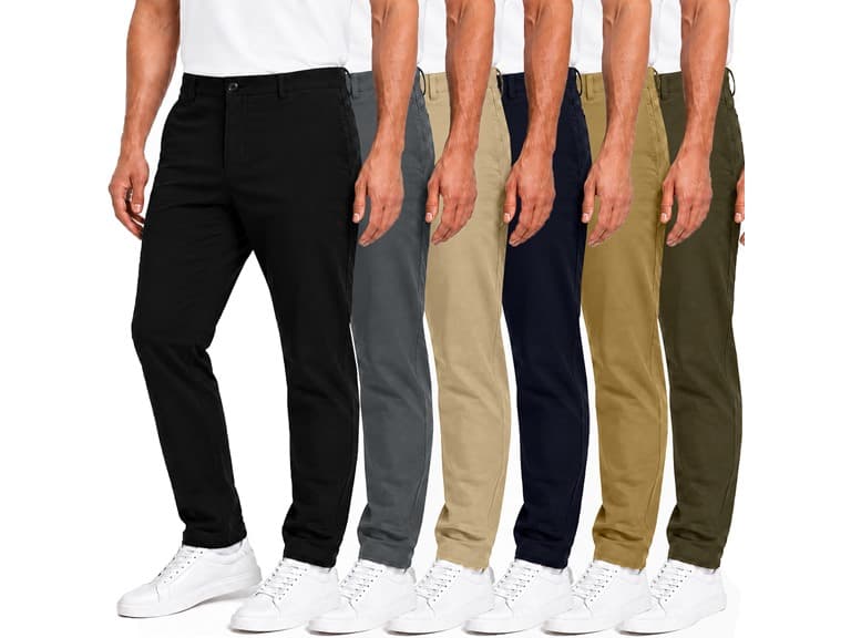 3Pk Mens Super Stretch Chino Pants - Image 1