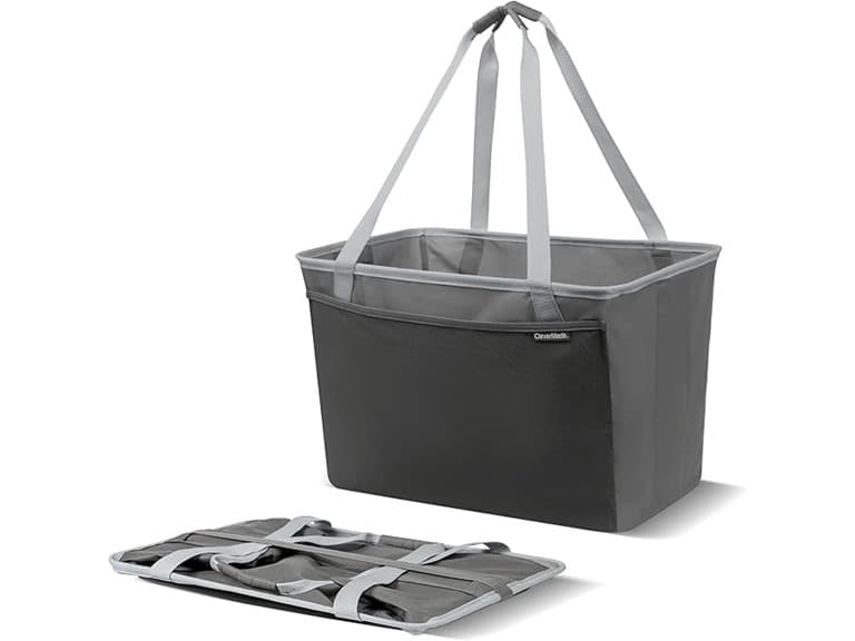 CleverMade Collapsible Tote MAX- Charcoal Gray 2Pk - Image 1