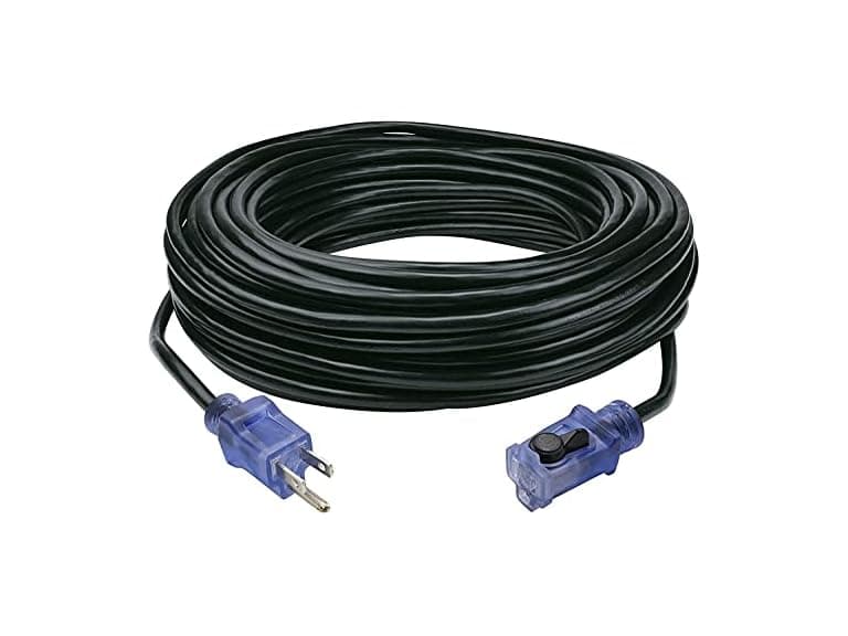Clear Power 80 ft Outdoor Extension Cord 16/3, Blk - Image 1