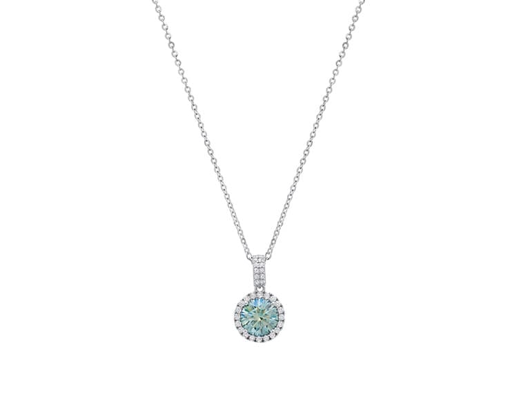 1 CTTW Turquoise Moissanite Necklace - Image 1