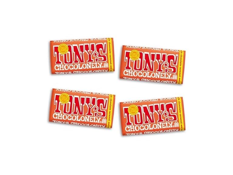 Tonys Chocolonely Milk Choc Caramel 4 Bars - Image 1