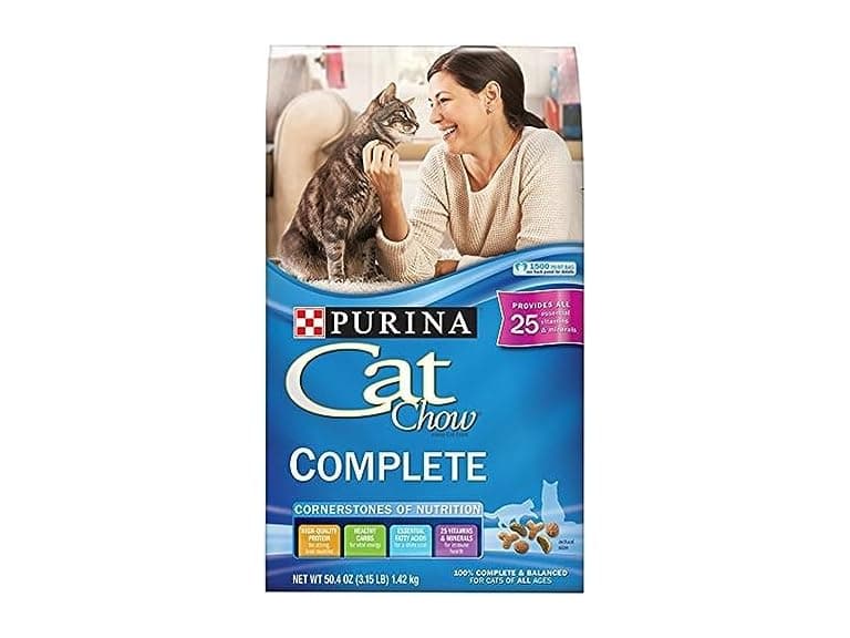 Purina Cat Chow Dry Cat Food, Complete, 3.15 Pound Bag - Image 1