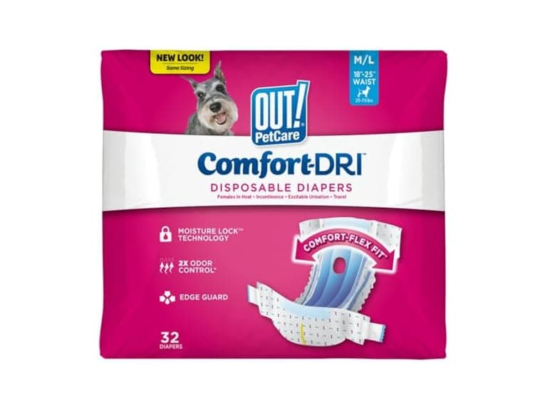 OUT! PetCare Disposable Female Dog Diapers M/L 32 ct - Image 1