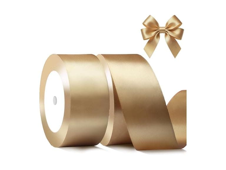 Gold Satin Ribbon 1-1/2 Inch x 2 Rolls - Image 1