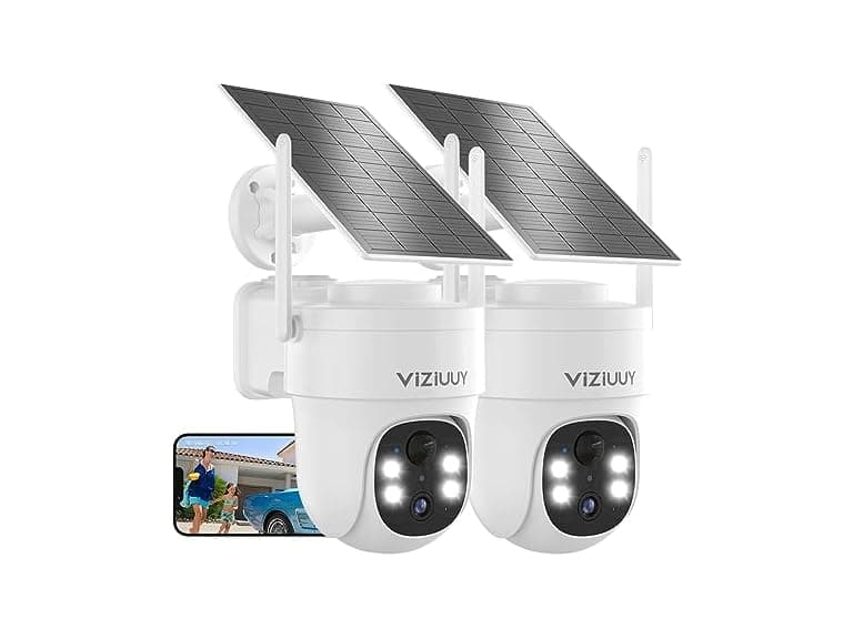 2 Pack Solar Wireless Security Camera - Image 1