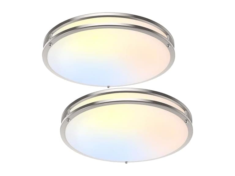 TOBUSA 18inch 50W LED Flush Mount Ceiling Lights 5600lm, 2 Pack - Image 1