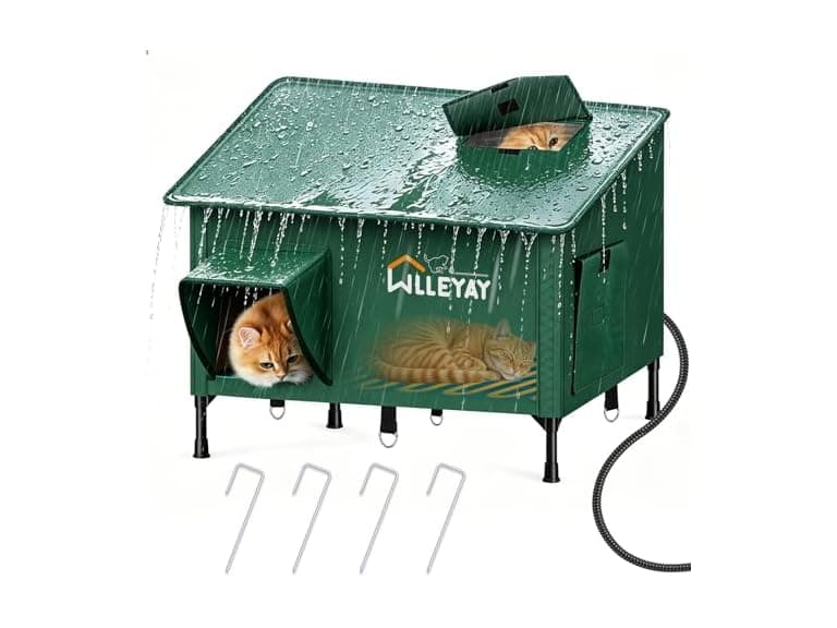 WLLEYAY Collapsible Heated Cat House - Image 1