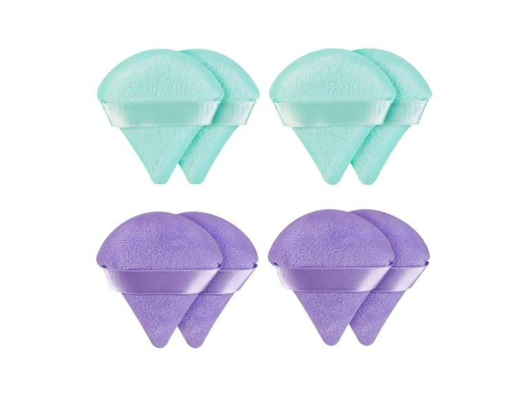 8 Pieces Powder Puff Face Green and Purple - Image 1