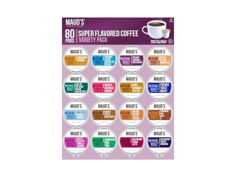 80CT Maud's Super Flavored Coffee Pods Variety - Image 1