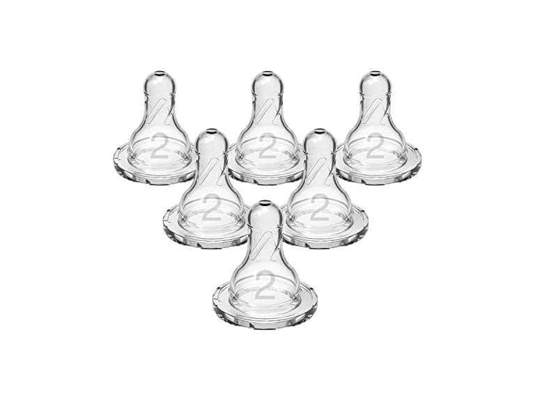 Dr. Brown’s Level 2 Narrow Baby Bottle Nipple 6 Ct - Image 1