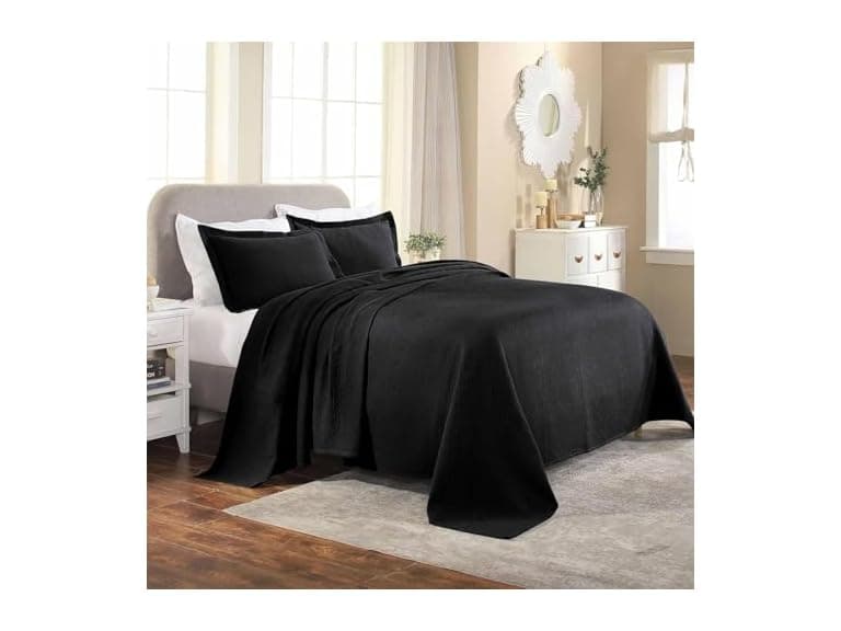 Superior Cotton Lightweight Bedspread Set, Basketweave Matelass - Image 1