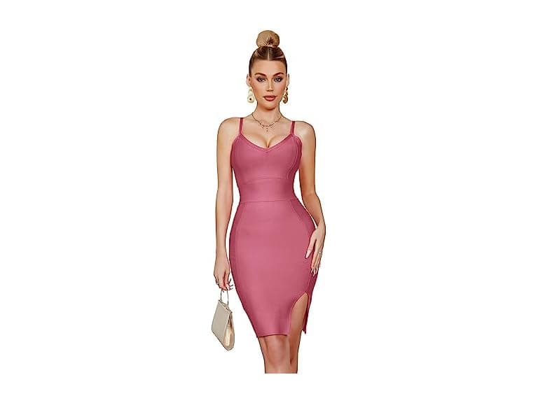 Meilun Women (L) Sexy Side Slit Bandage Dress - Image 1