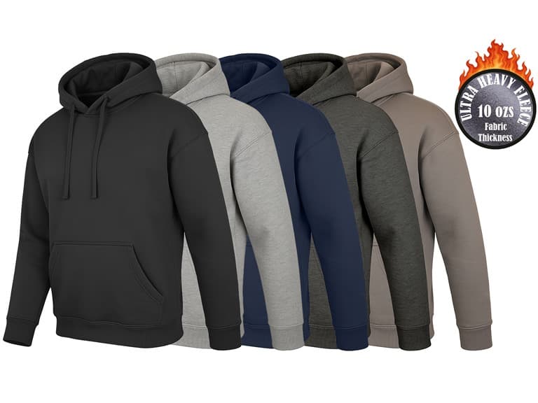 Mens Heavyweight Fleece-Lined Pullover Hoodie - Image 1