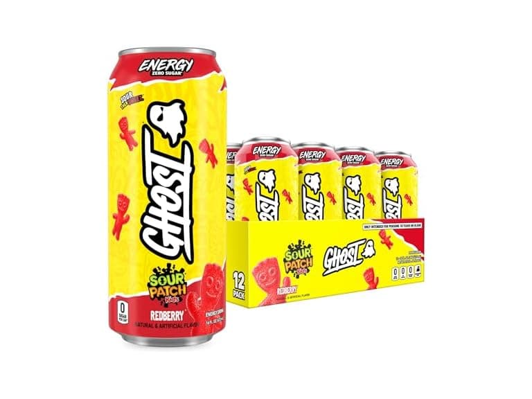 GHOST Energy Drink - 12-Pack, Sour Patch Kids Redberry - Image 1