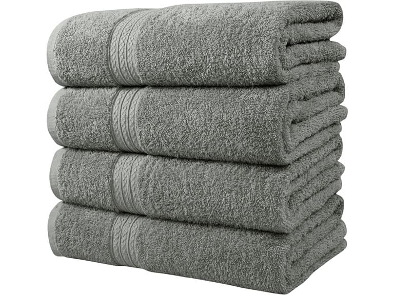 4pk 100% Cotton Bath Towel Set - Image 1